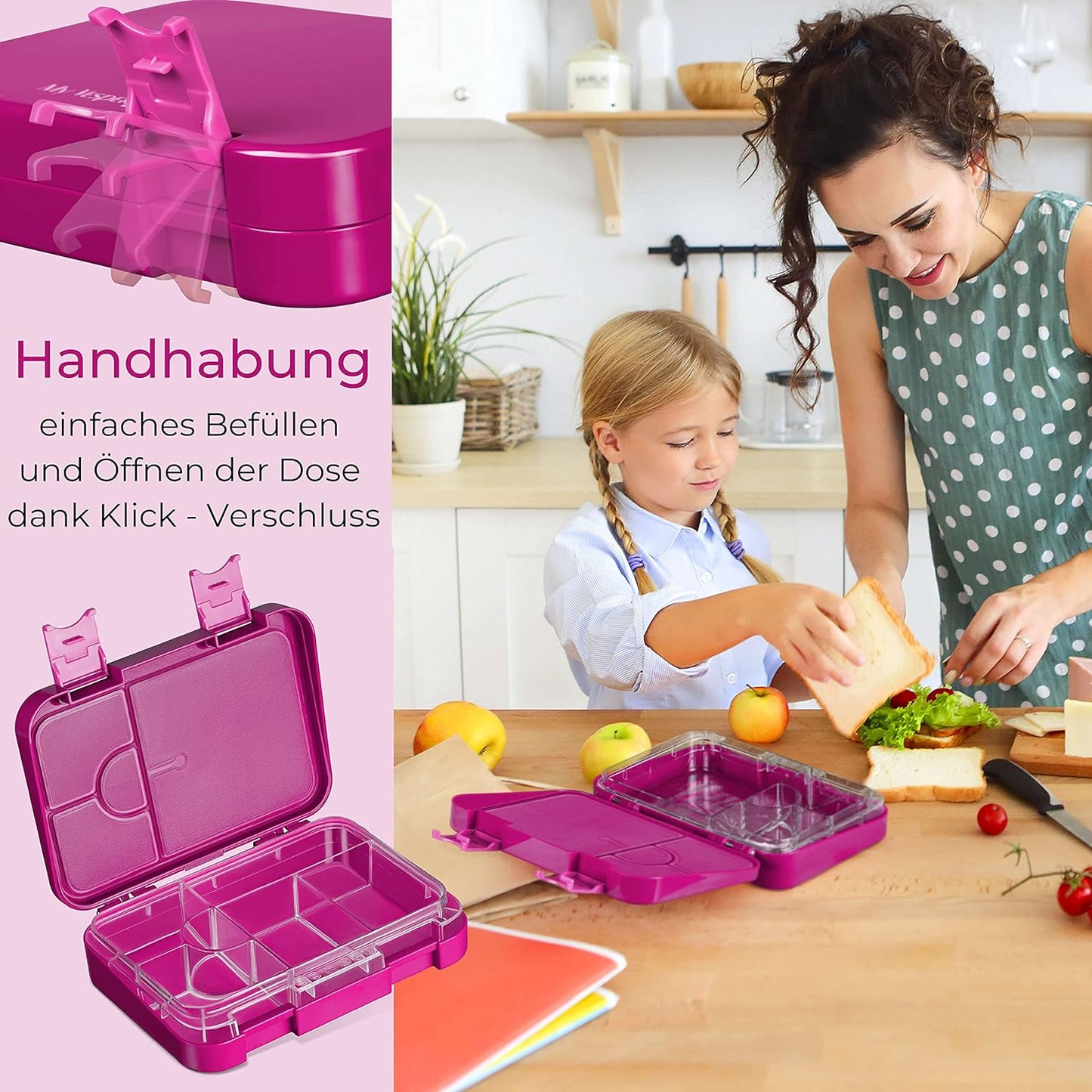 Bento Lunchbox, Lila - Regenbogen