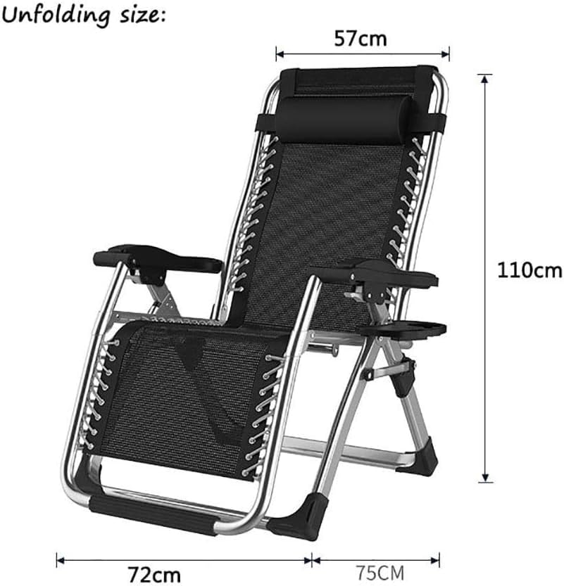 Klappbare Sonnenliege mit Kissen, Black1