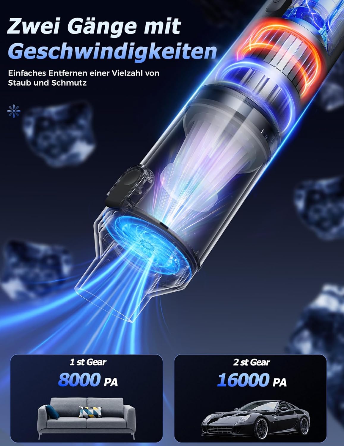 4-in-1 Akku-Handstaubsauger VAC103 für Auto und Haushalt