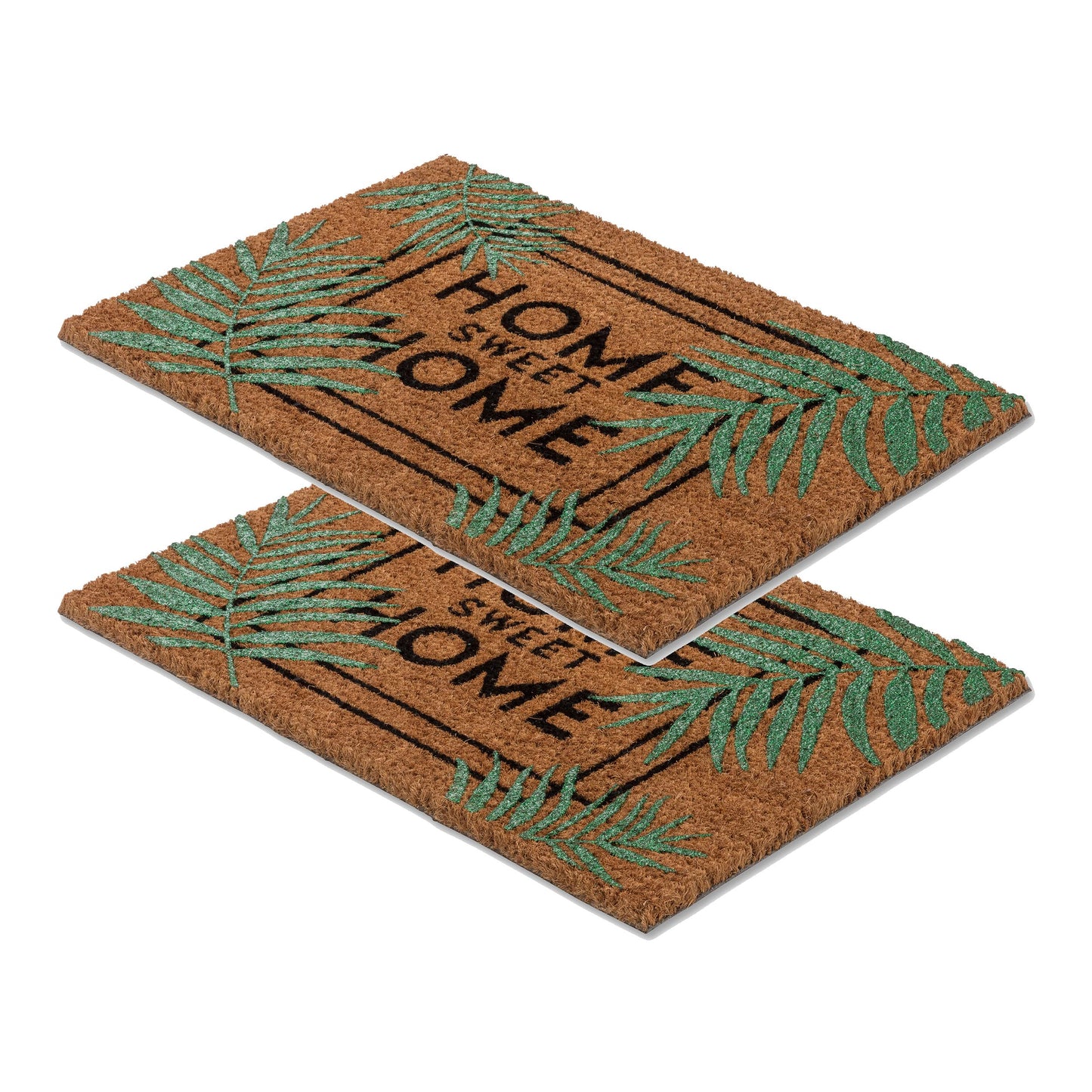 Fussmatten-Set aus Kokosfasern (2 Stück, 40x60 cm), 40 x 60 cm - 2er Set Hsh Palmen