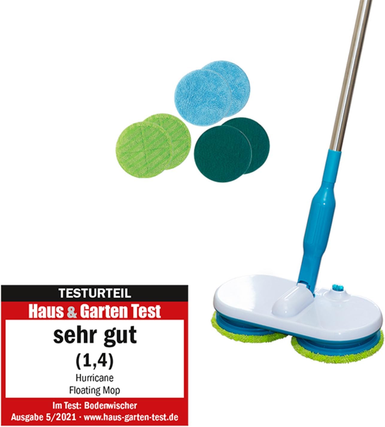Elektrischer Bodenwischer mit Mikrofaser Pads, Floating Mop Gerät