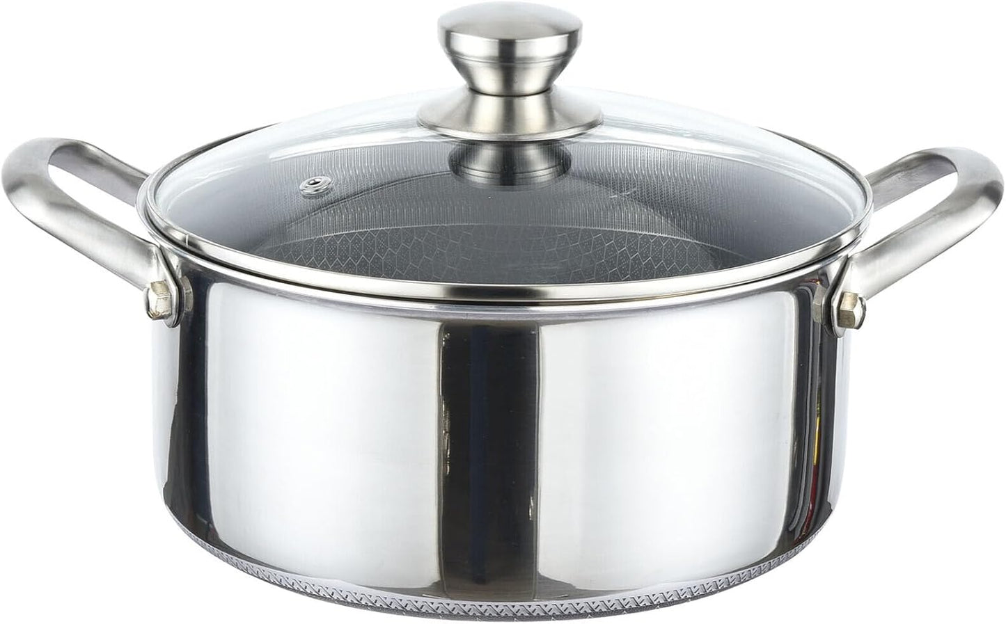 Induktionstopf mit Glasdeckel, 24 cm Kochtopf