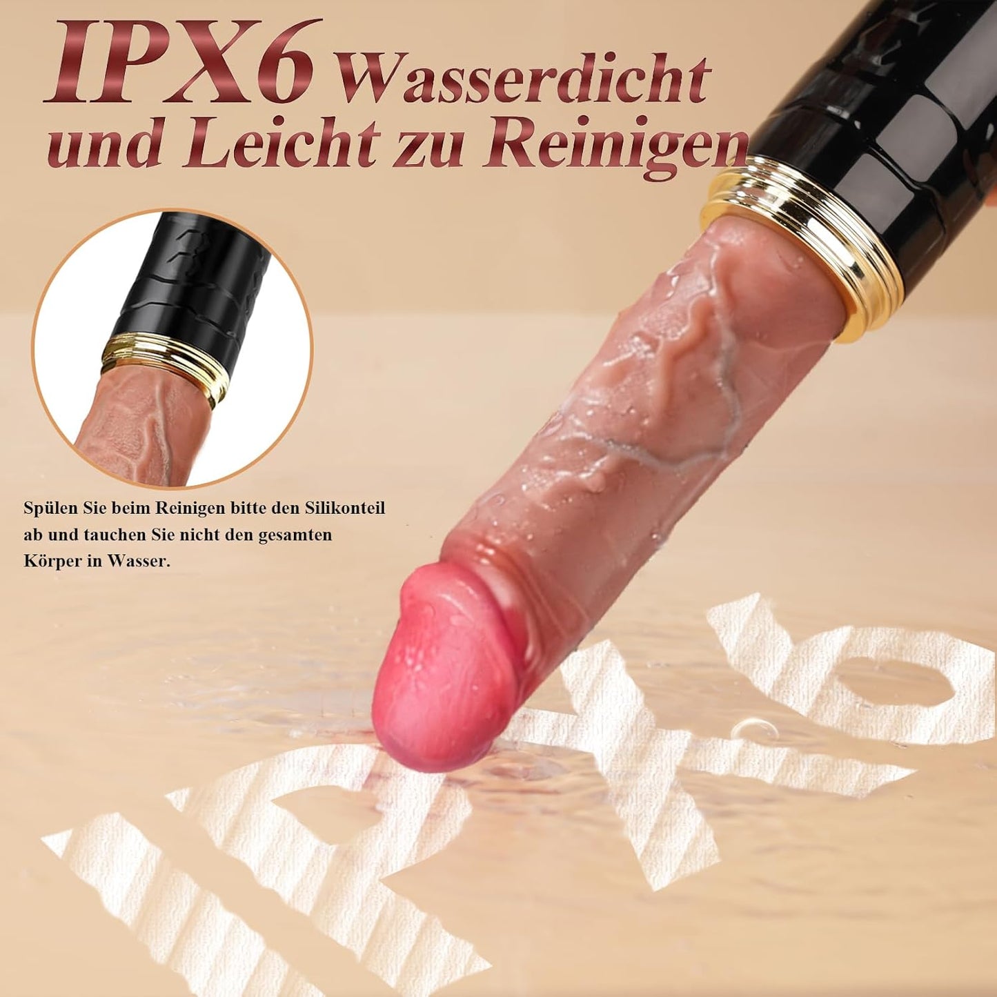 Vibrator Dildo mit KI-Sync App, 7x7 Stossfunktion