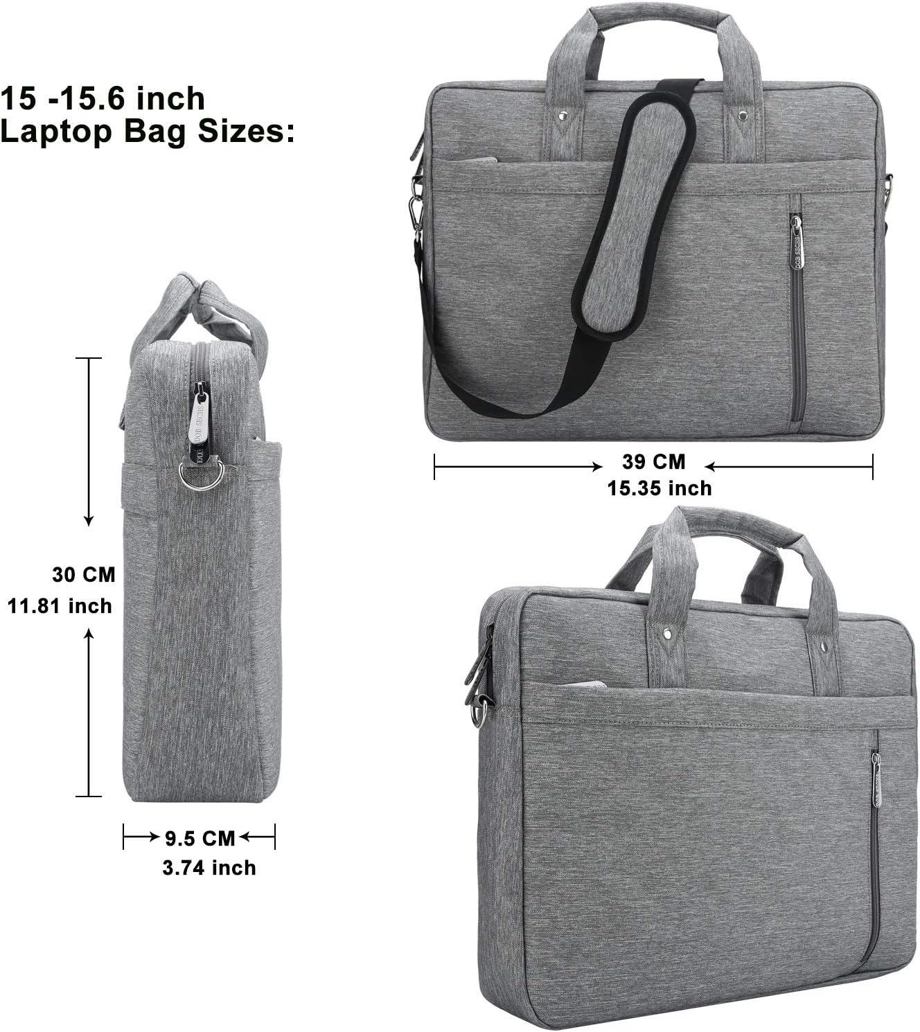 Laptoptasche für 15-15,6 Zoll Notebooks, 15 zoll bis 15,6 zoll Grau