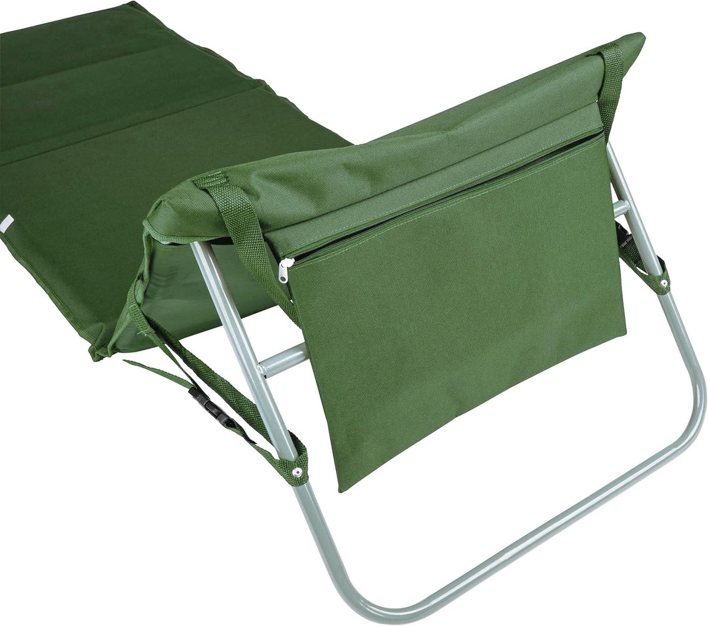 Faltbare Strandmatte mit Rückenlehne und Tragegurt, Strandmatte Khaki
