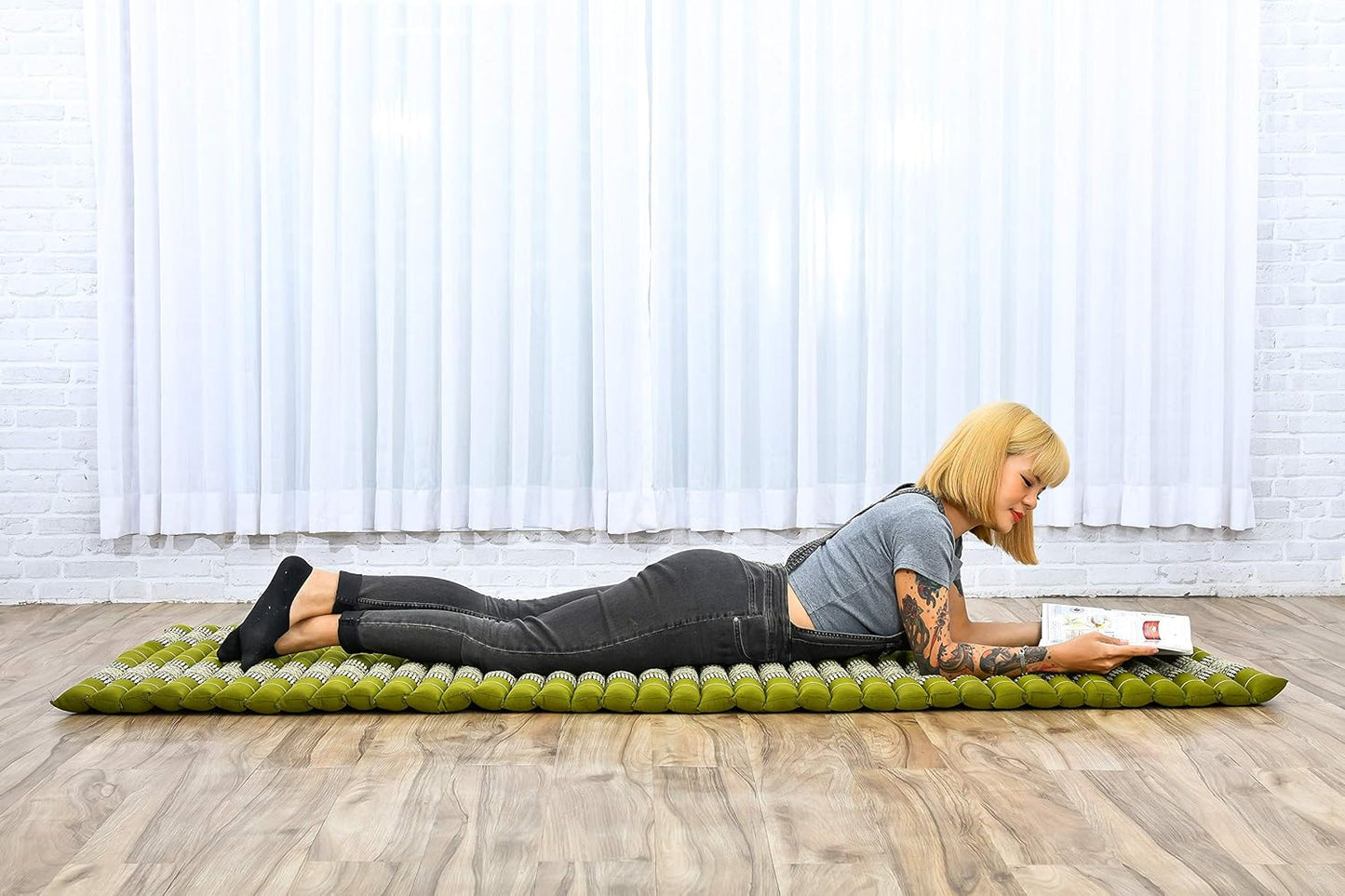 Faltbare Tatami Bodenmatratze, M: 190x70 cm / Sf17 - Grün