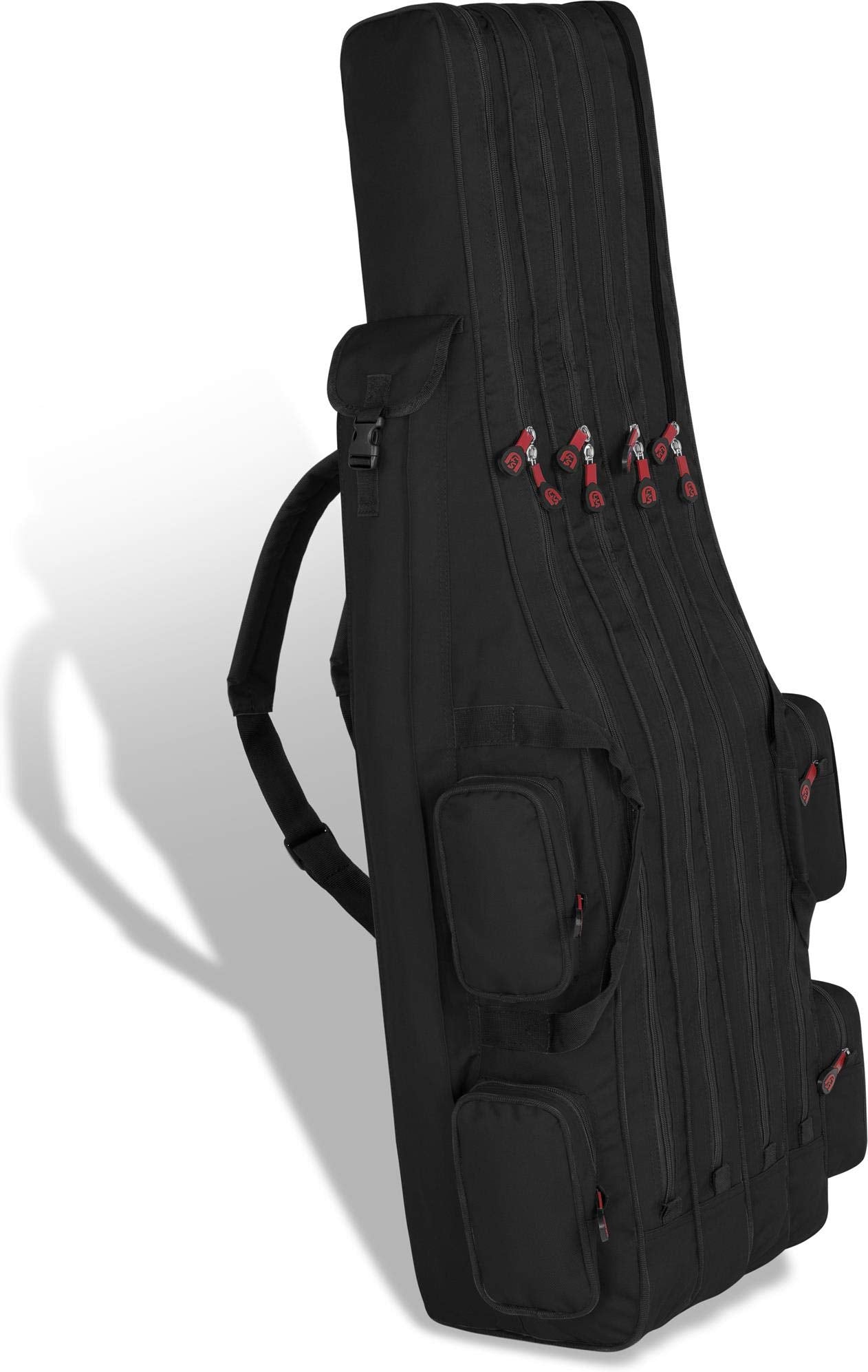 Rutentasche für Angelruten (4 Fächer, 125 cm), Sch-warz 4 Innenfächer 125 cm