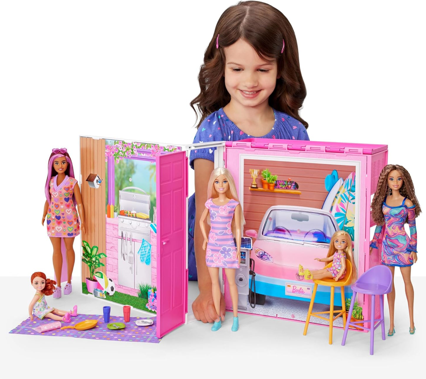 Puppenhaus Spielset Ferienhaus mit 4 Spielbereichen
