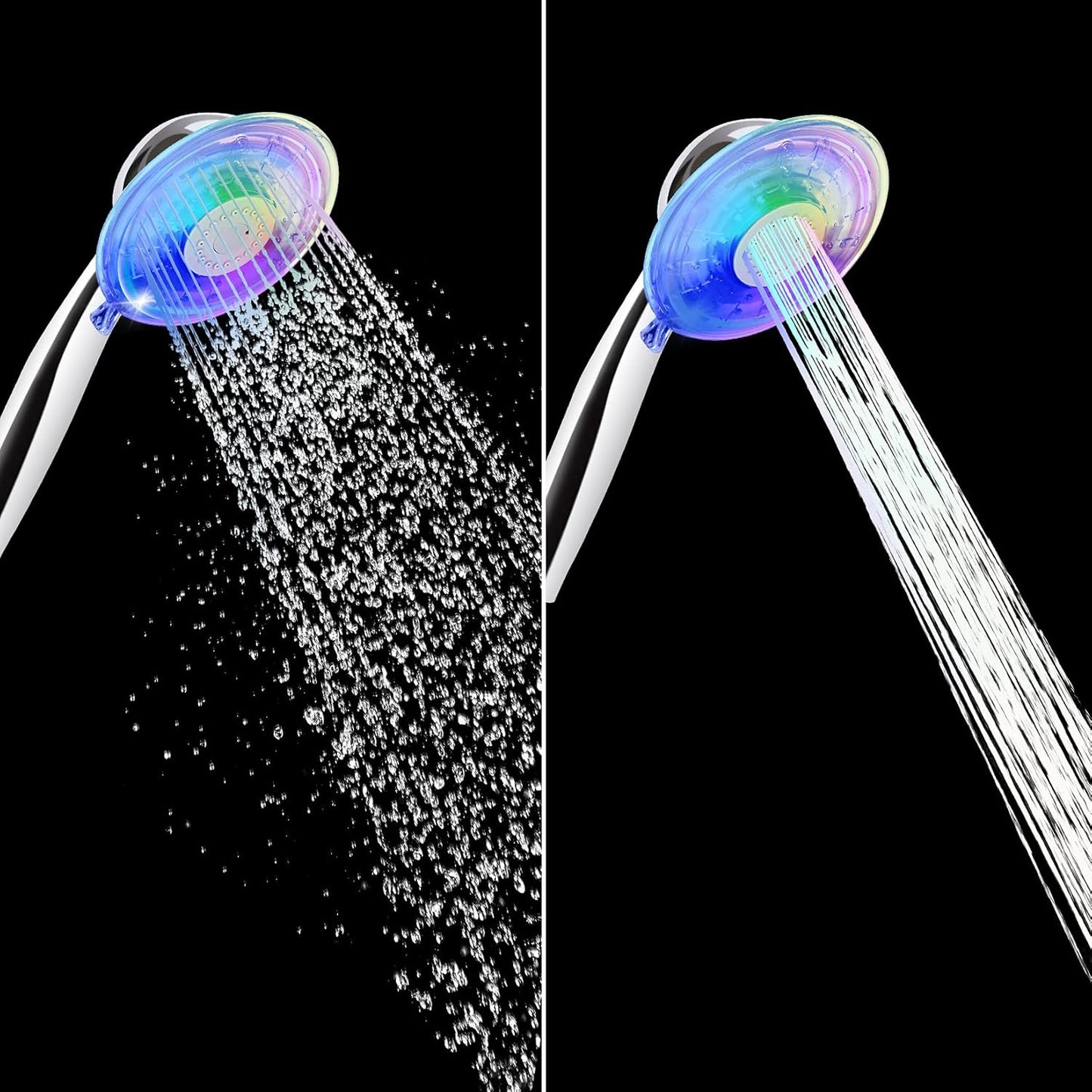LED Duschkopf mit Farbwechsel und Wasserdurchflussregelung, 7 Farben