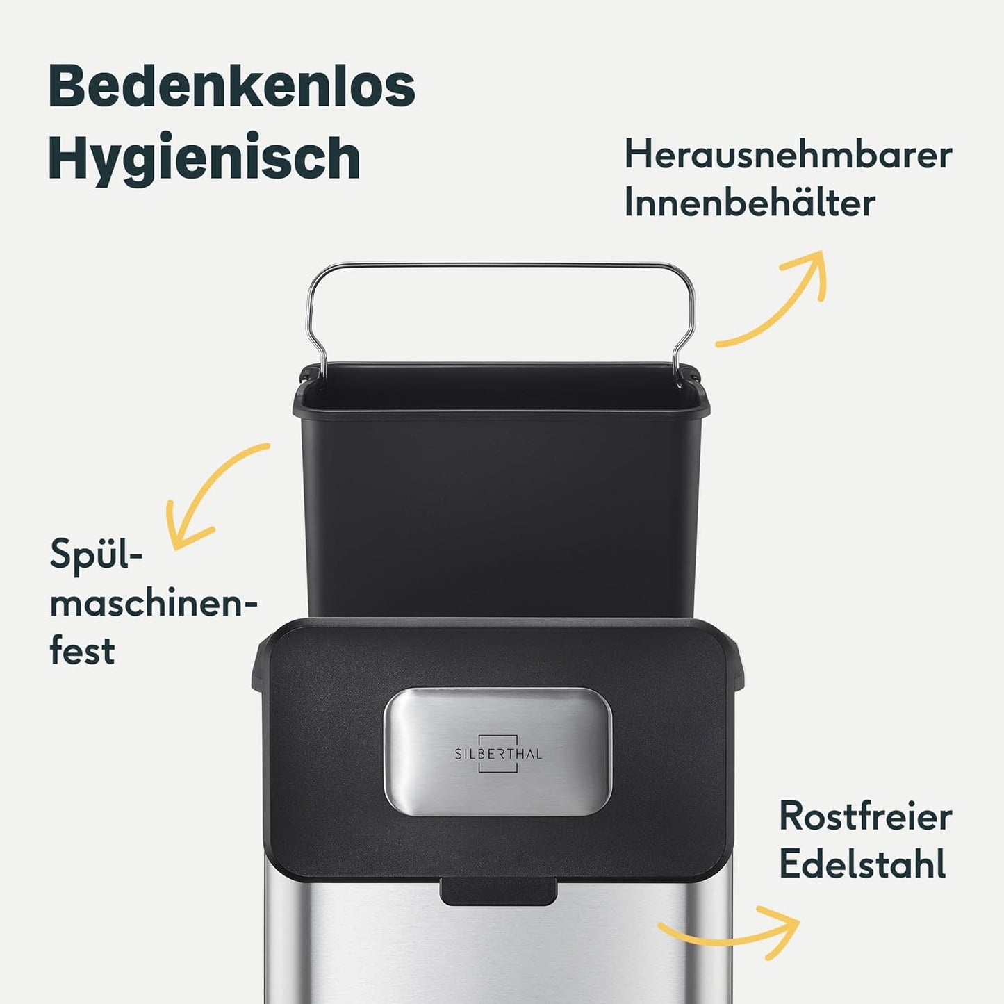 Biomülleimer mit Aktivkohlefilter, Biomülleimer 4 Liter