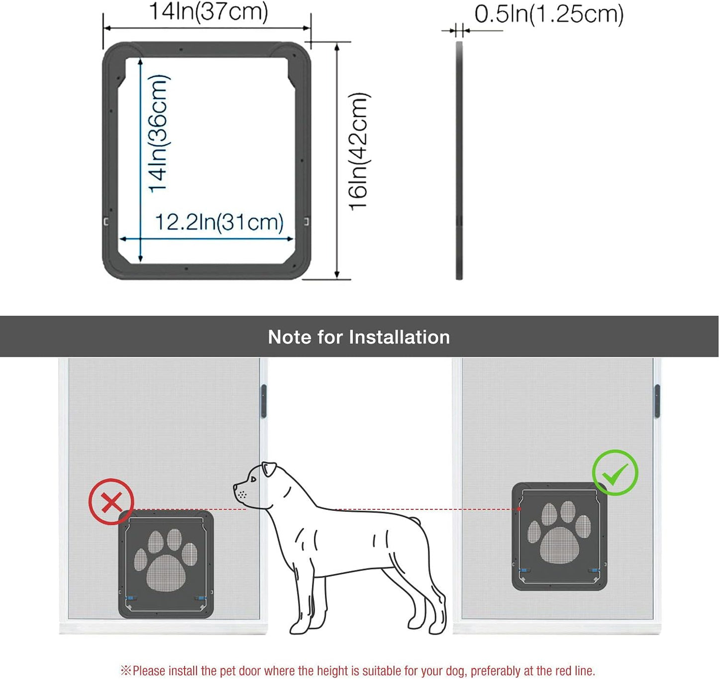 Hundeklappe für Fliegengittertüren