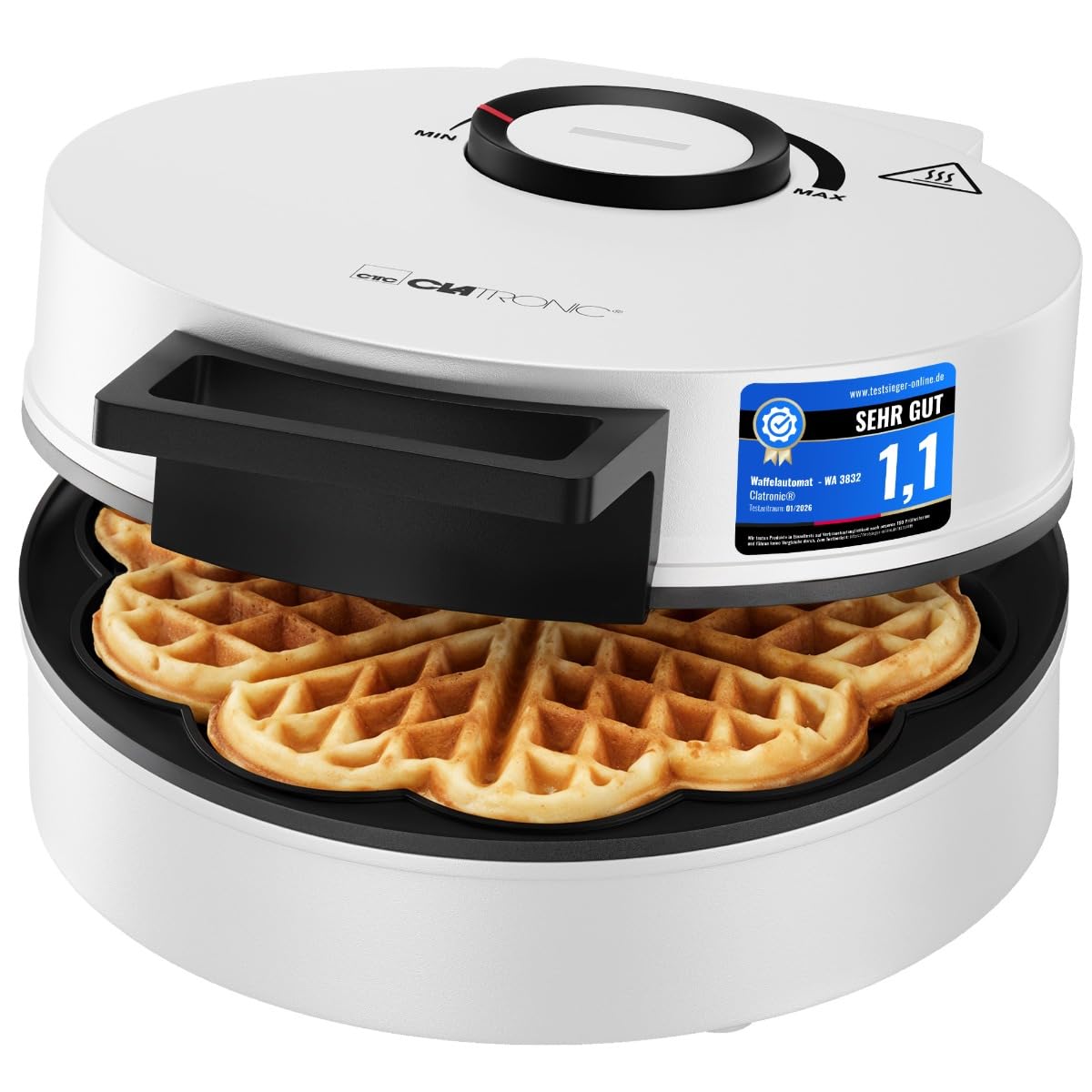 Hertzförmiges Waffeleisen WA 3832, Weiss