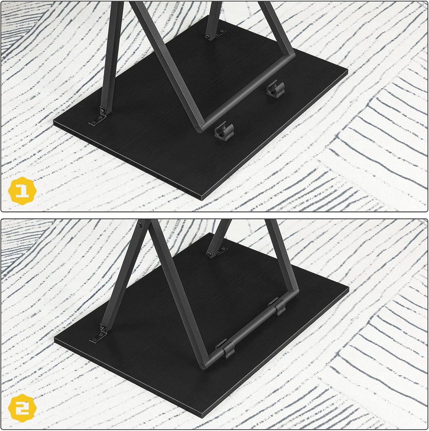 2er-Set Beistelltisch, Schwarz