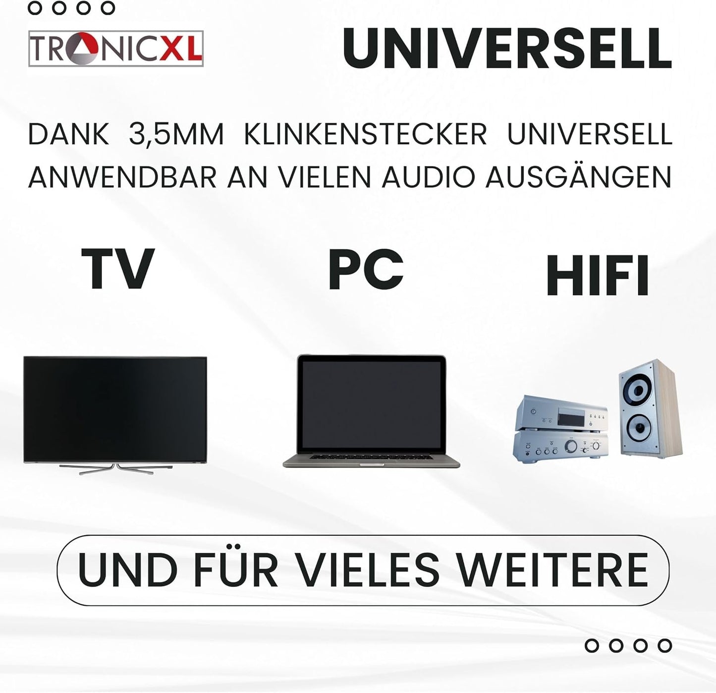 Fernseh-Kopfhörer mit 6m Kabel