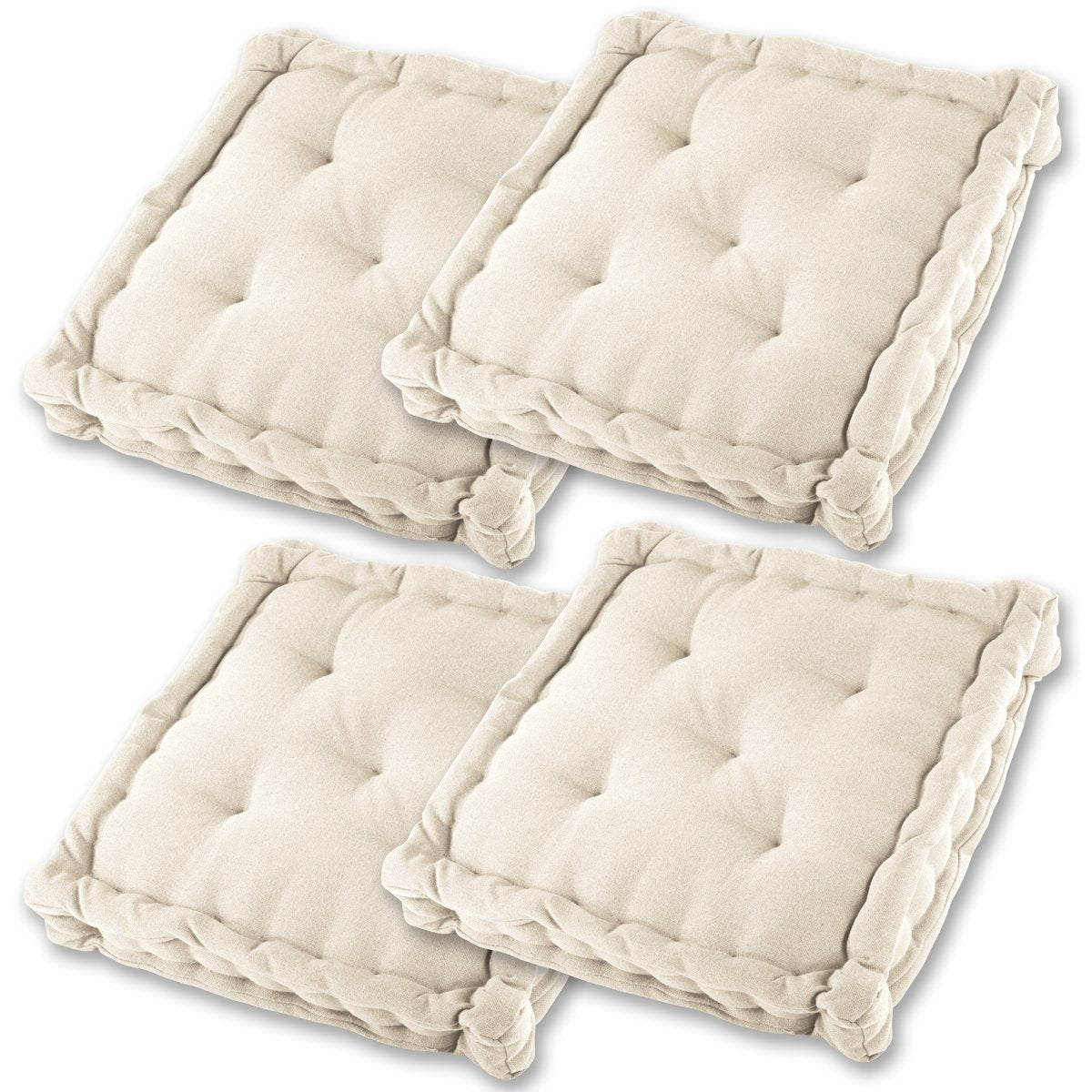 Steppkissen für Stühle, 4 Stück (1er Pack) Creme