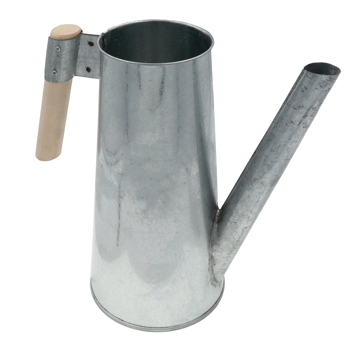 Zinkgiesskanne mit Holzgriff (3 L) für Indoor/Outdoor, Silber