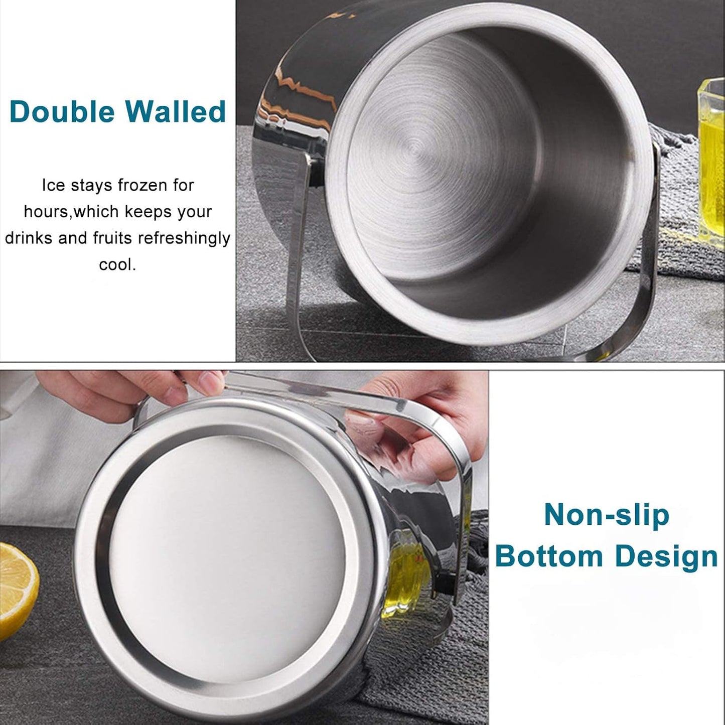 Eiseimer mit Deckel und Zange, 3L