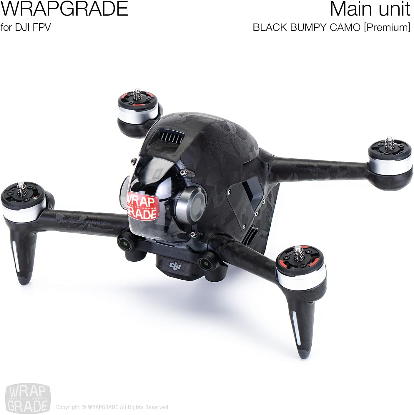 Schutzfolie für DJI FPV Drohne, Black Bumpy Camo