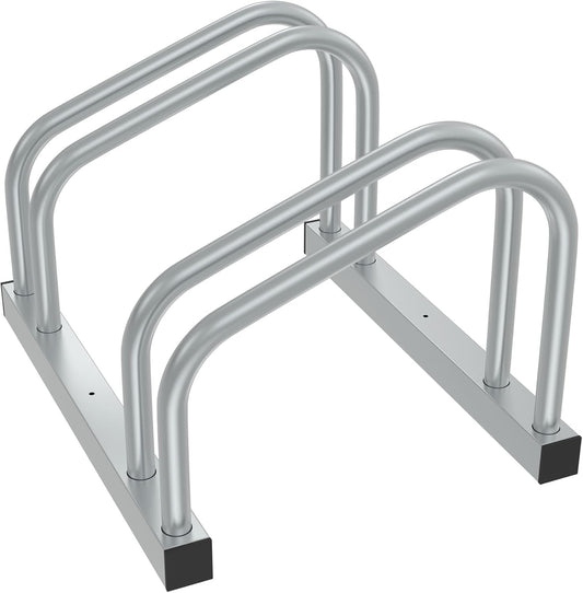 Fahrrad-Aufstellständer für 2 Räder, Für 2 Fahrräder, Silber