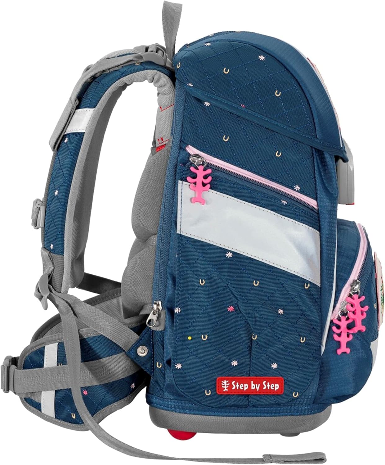 2in1 Plus Schulranzen-Set Pferdefreunde (6-teilig), Blau-rosa