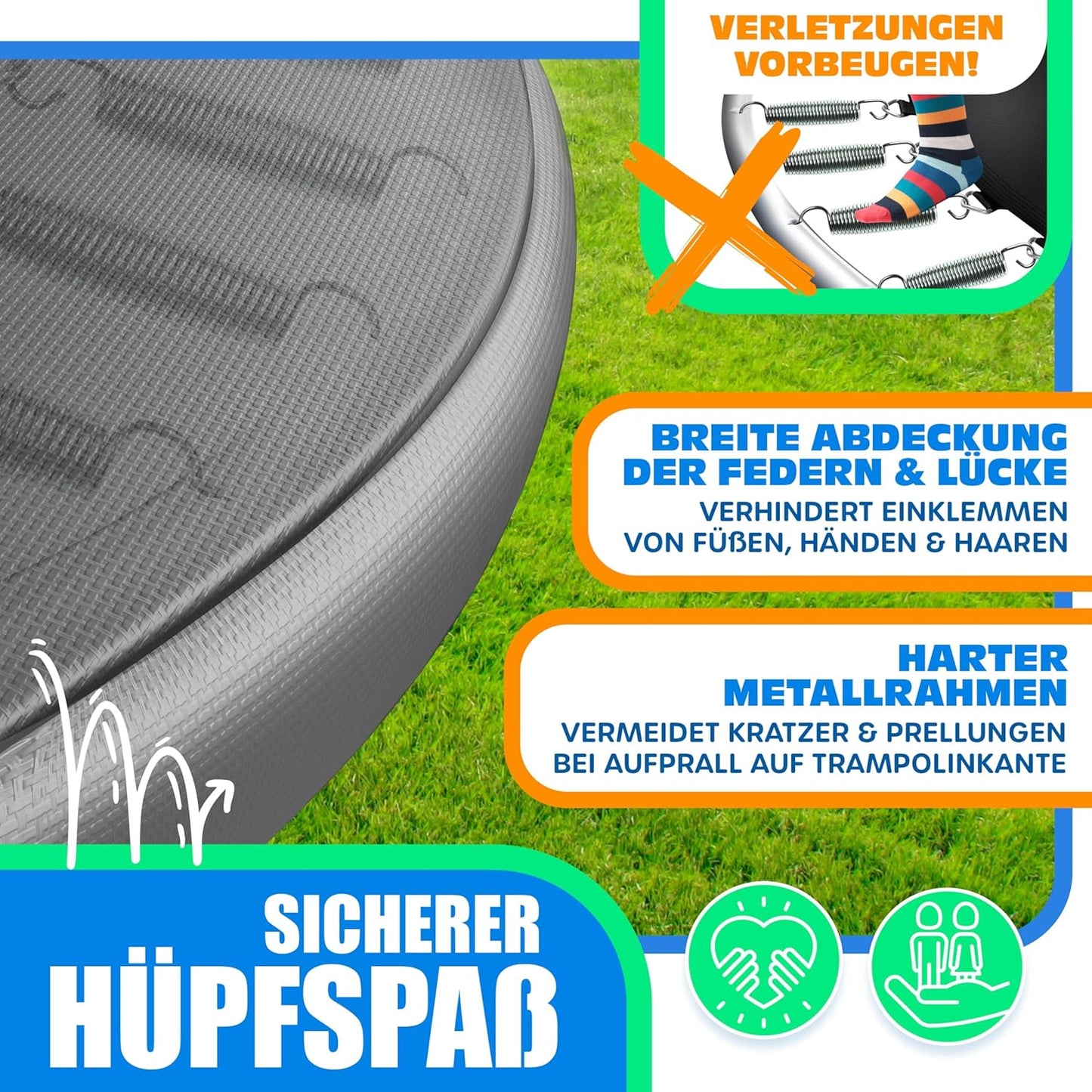 Trampolin-Randabdeckung, Anthrazit 427 cm