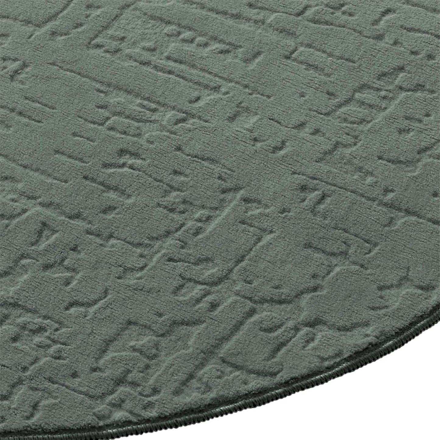 Runder Badematte, rutschfest, Grün Vintage 120 cm (Rund)