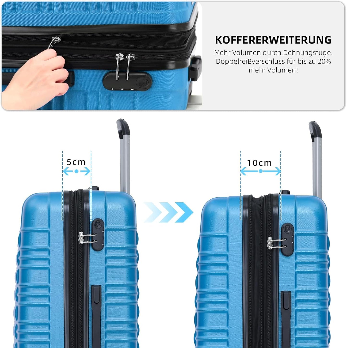 Handgepäck Reisekoffer, Türkis / M