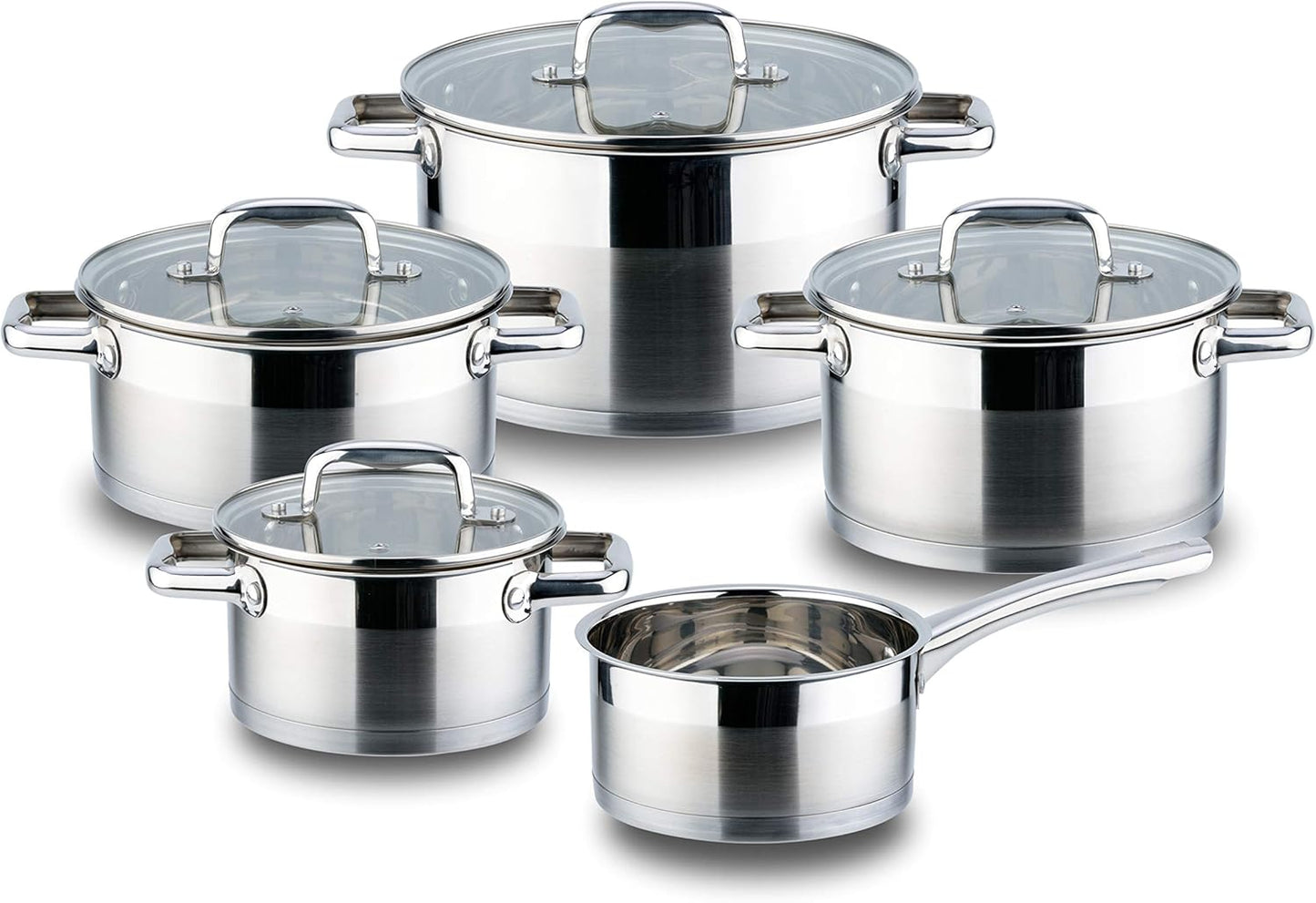 Induktionsgeeignetes Kochtopf-Set aus Edelstahl (9-teilig)