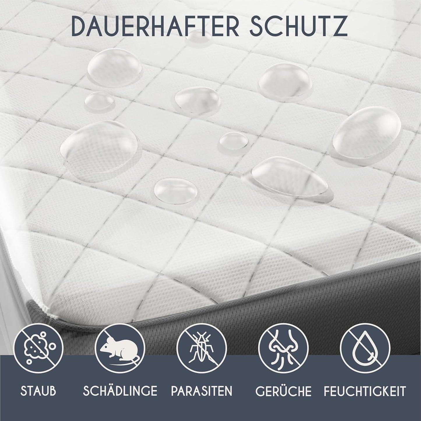 Matratzenhülle-Set mit Reissverschluss, 160 x 200 cm - 2er-Set