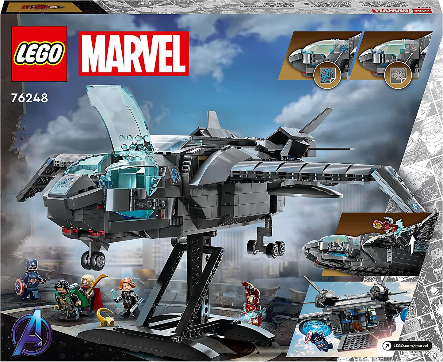 76248 Marvel Der Quinjet der Avengers, Konstruktionsspielzeug, Single
