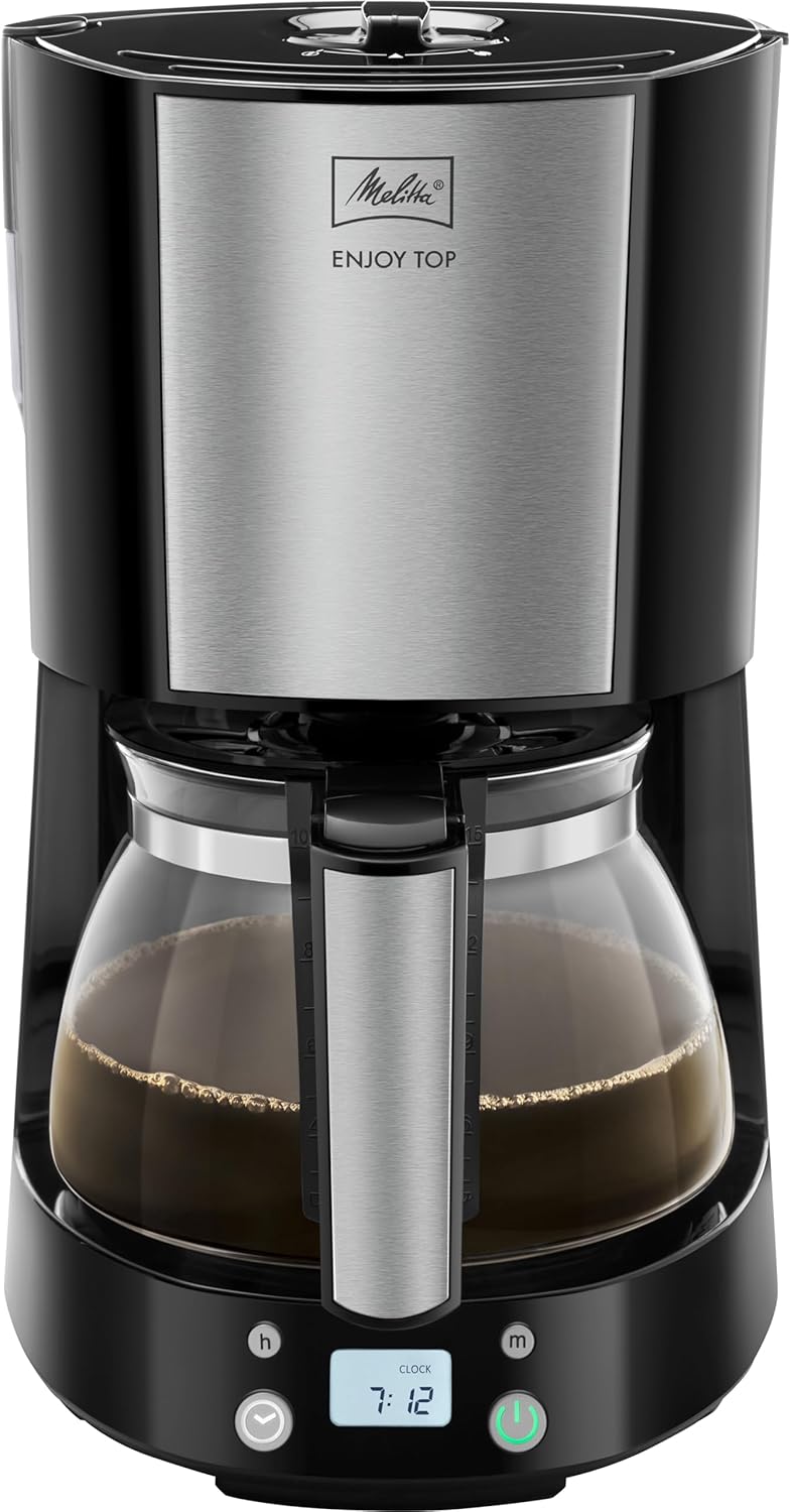 Enjoy Top Timer Filterkaffeemaschine, Schwarz / Glaskanne + Timer Single