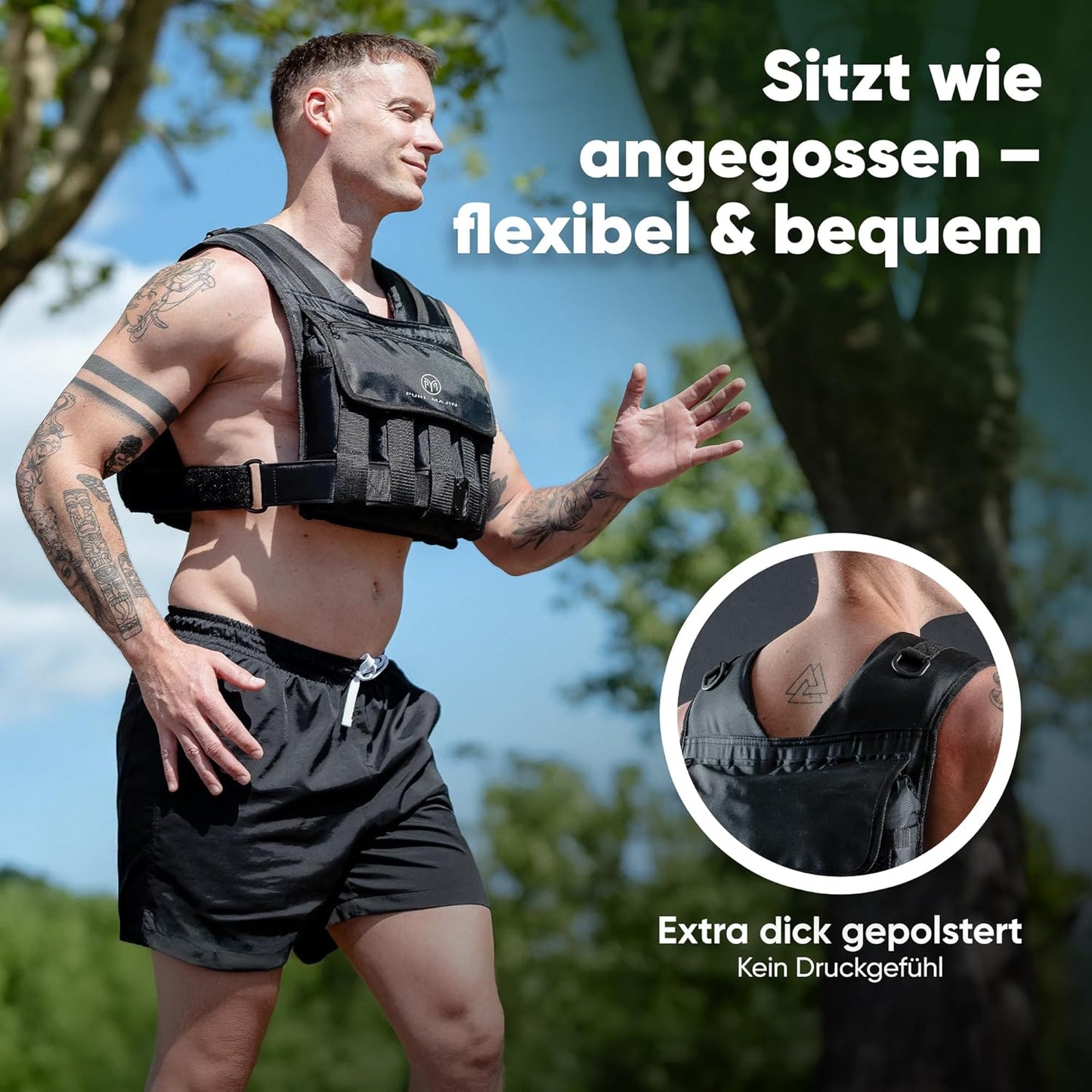 Gewichtsweste mit verstellbarem Gurt, Camouflage 20kg