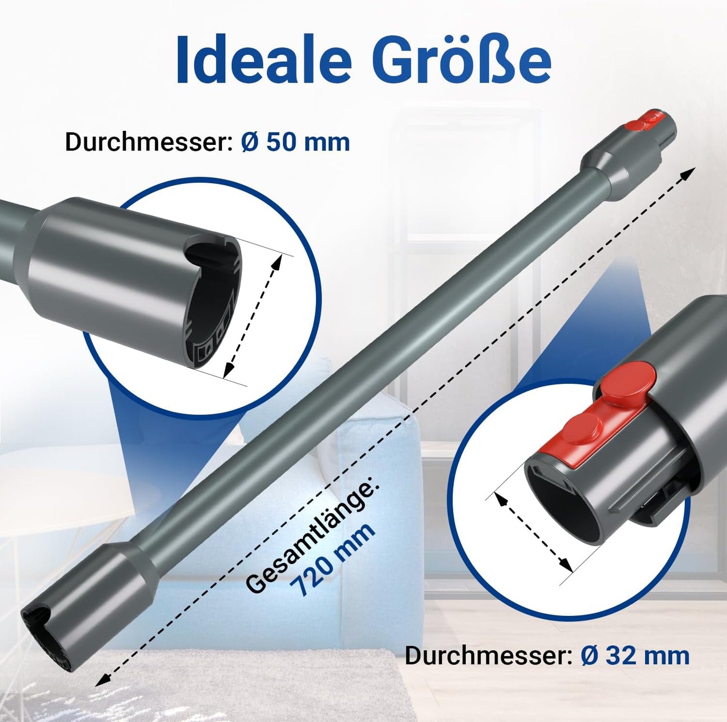 Ersatz-Saugrohr für Dyson, Grau