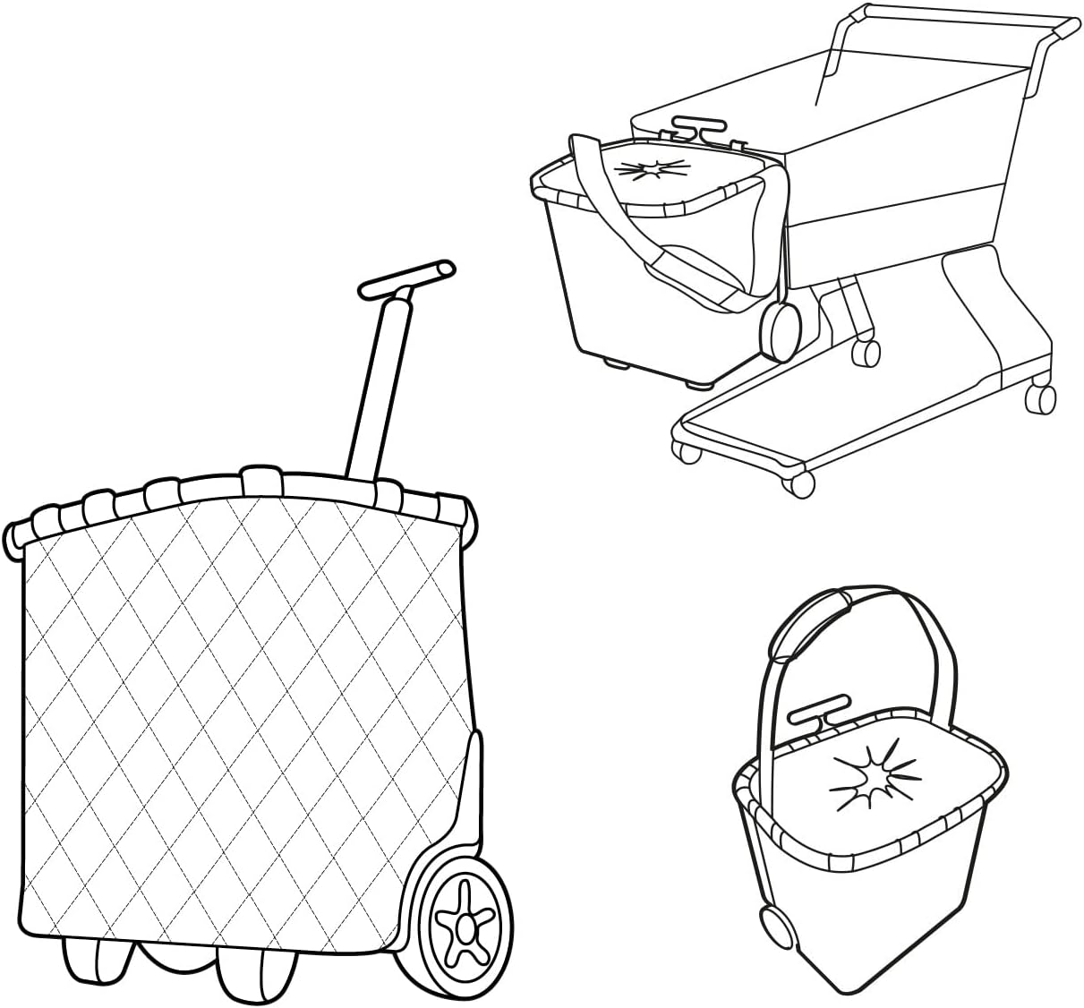 Carrycruiser mit Schultergurt und Cliphalterung, Rhombus Blue Einfarbig