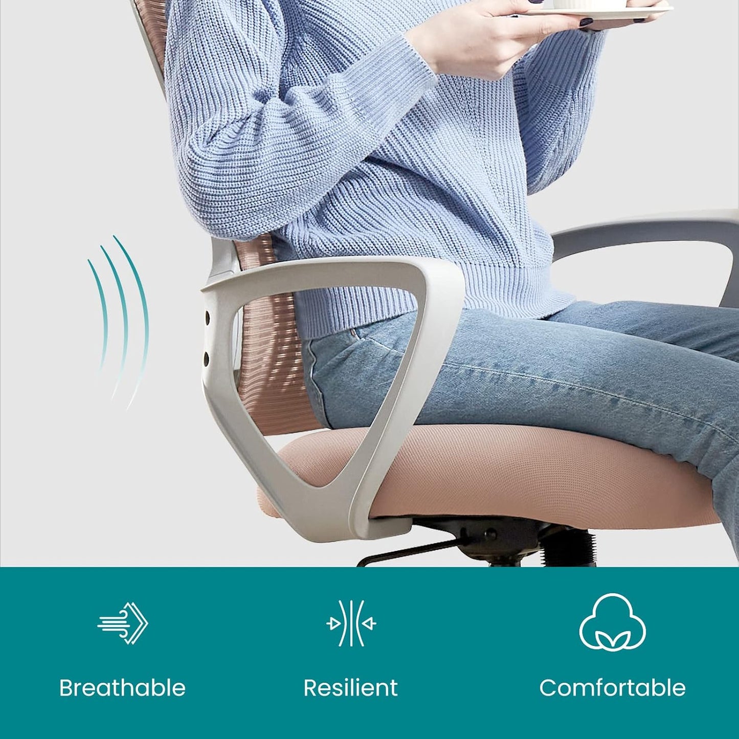 Ergonomischer Bürostuhl, Rosa