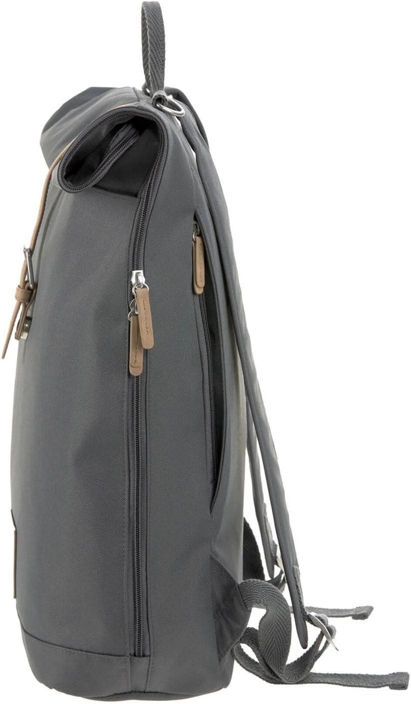 Rolltop Wickelrucksack mit Kinderwagenbefestigung, Dunkelgrau