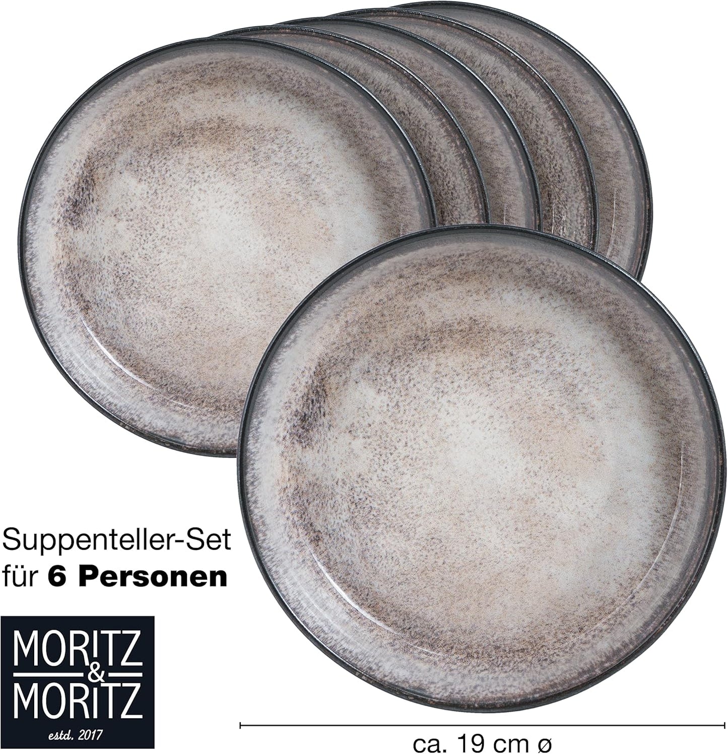 VIDA Suppenteller-Set, Suppenteller (6x), Beige