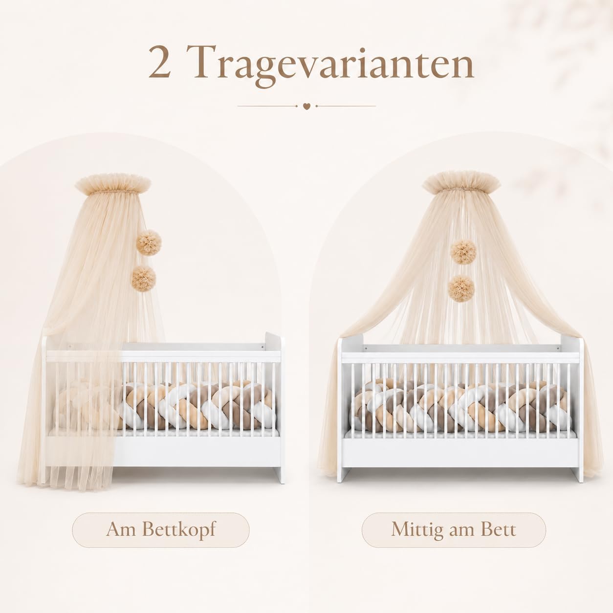 Betthimmel für Babybetten, Nude