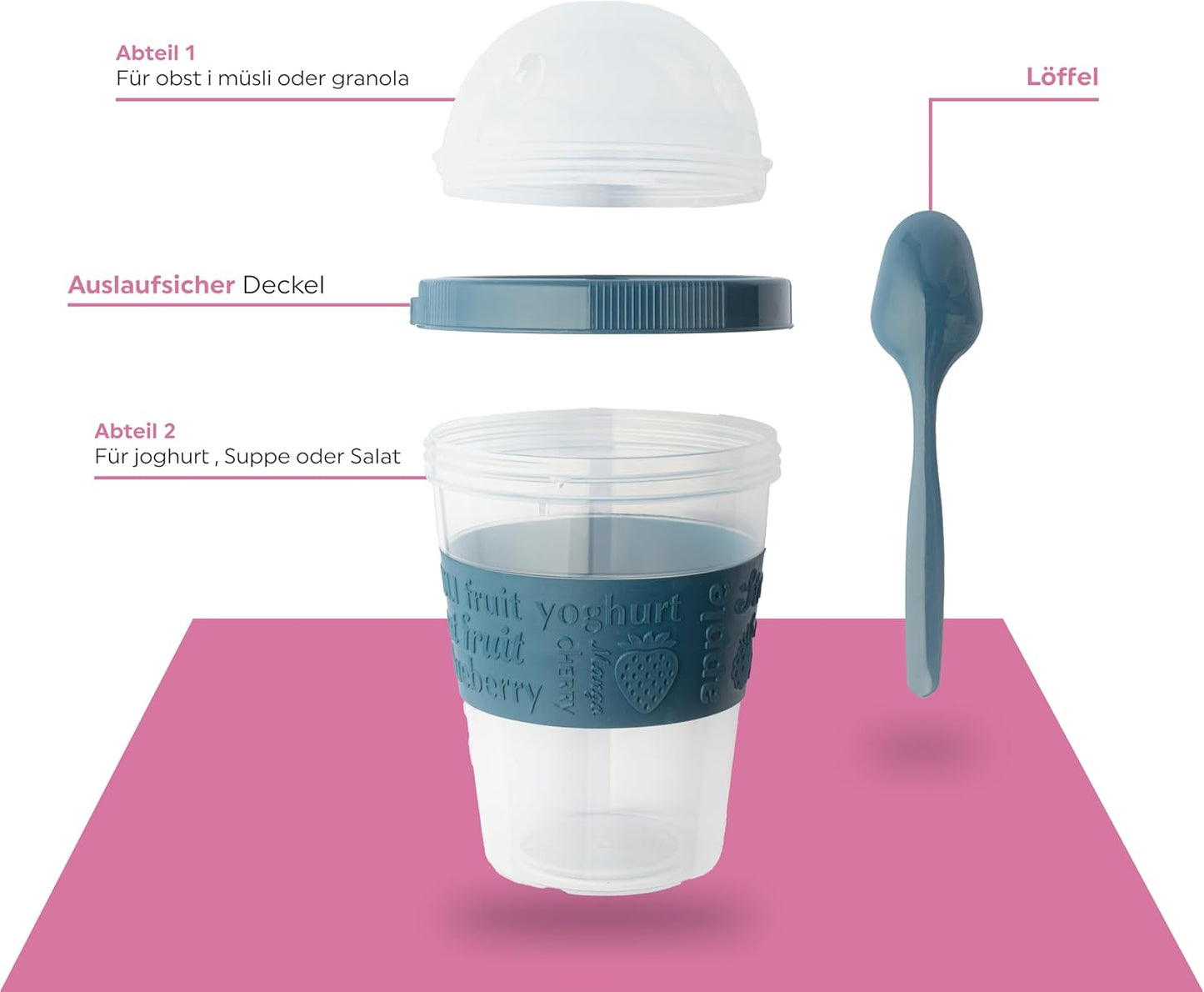 Mepal Müslibecher To Go Set mit Löffel (4 Stück)