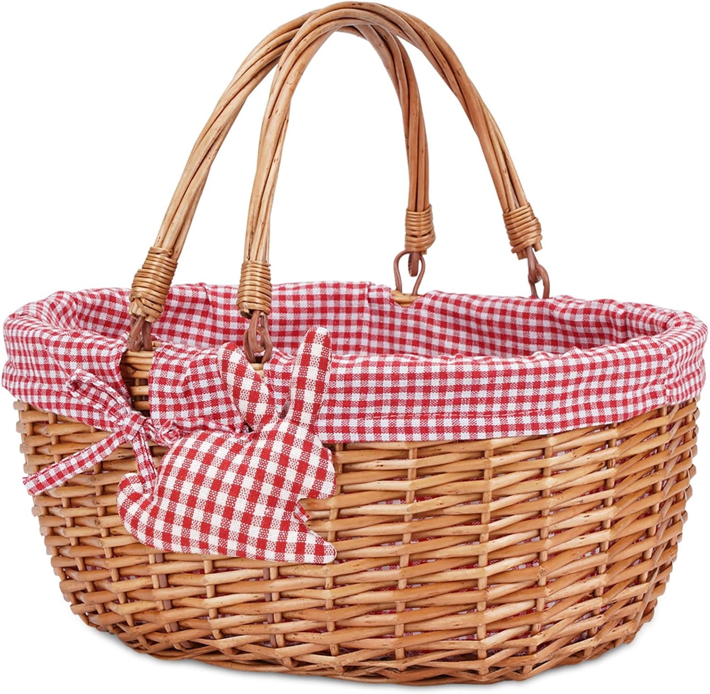 Picknickkorb mit Doppelfaltgriffen, Rot