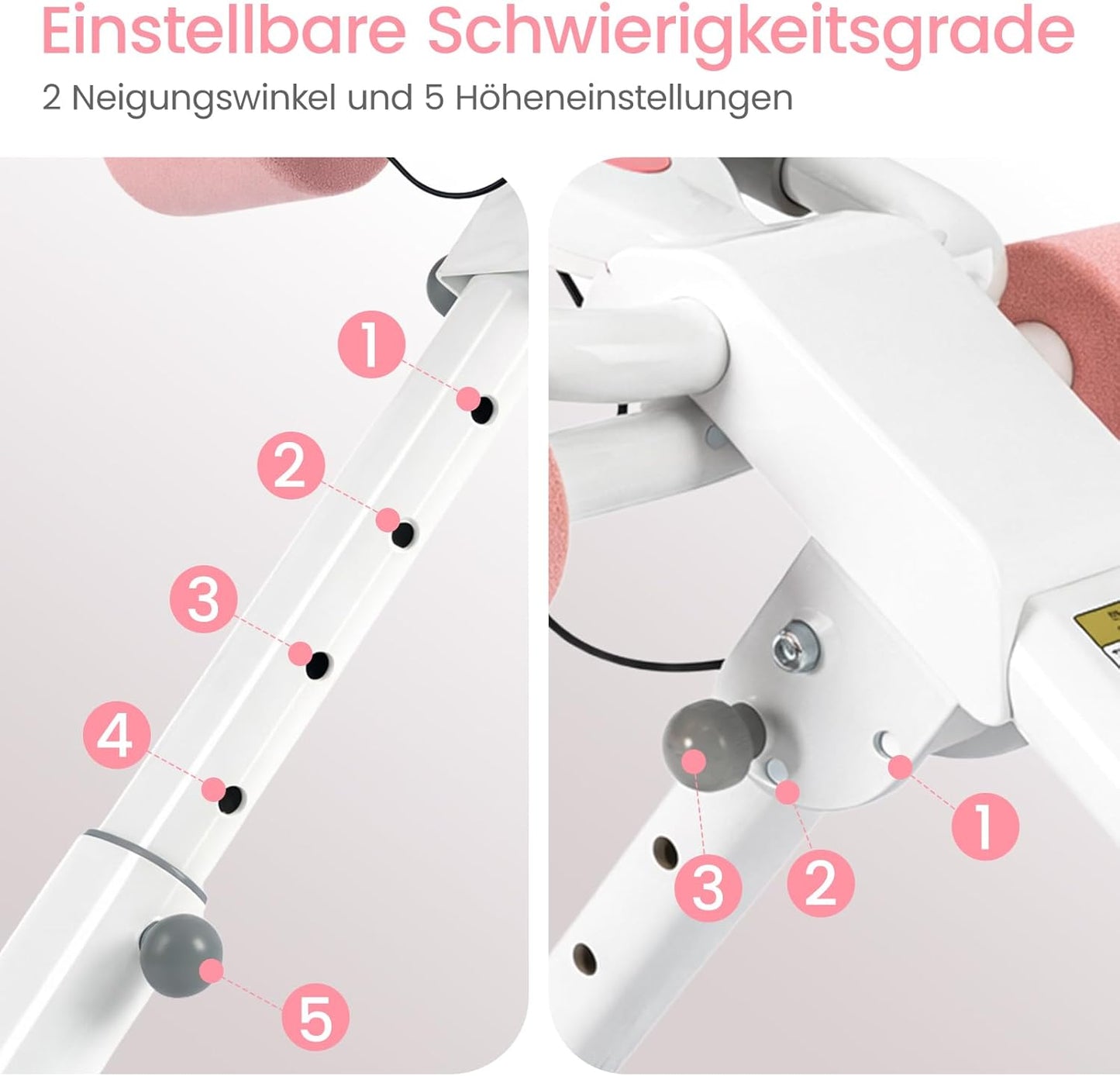 Faltbares Bauchmuskelgerät für Zuhause, Rosa