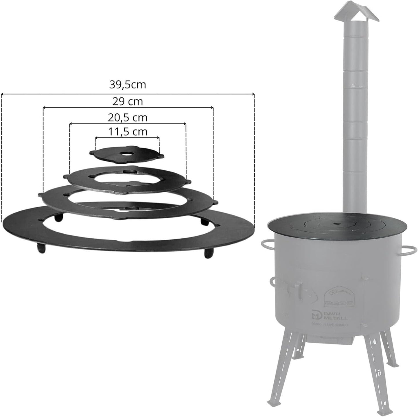 Adapter-Ringe für Eintopfofen (34,5-38 cm)