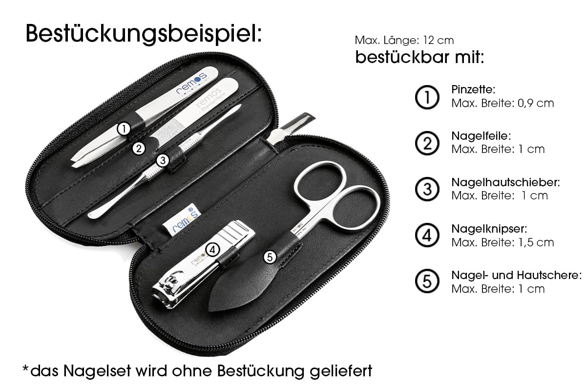 Nageletui für 5 Instrumente, Schwarz