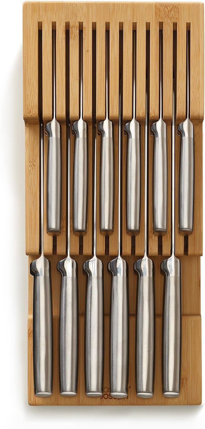 Messer-Organizer für Schubladen (bis zu 12 Messer), Messer-Organizer Gross Bamboo