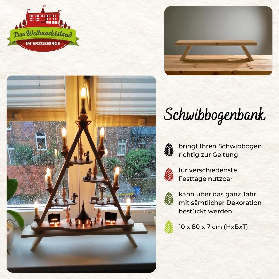 Schwibbogenbank, 80 x 10 x 7 cm