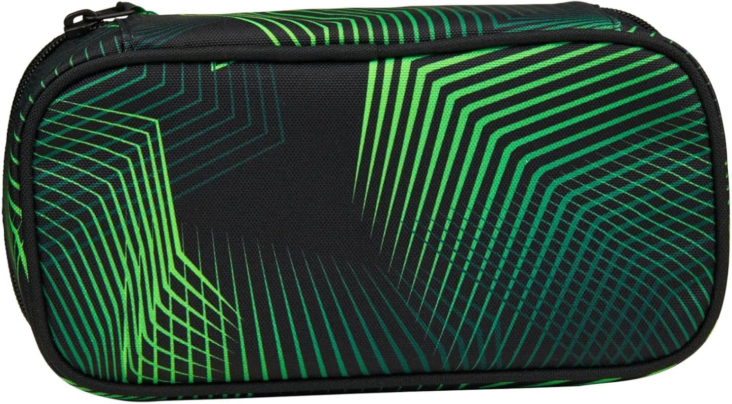 Grosse Schlamperbox mit Fächern, Seismic Green - Schwarz