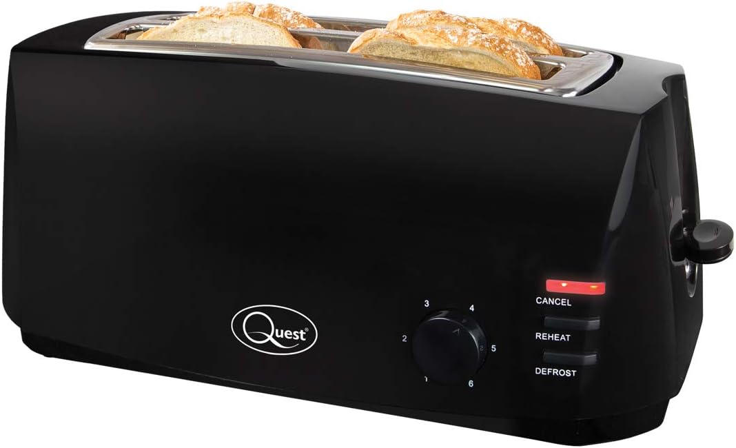 4-Scheiben Langschlitz-Toaster mit Auftaufunktion