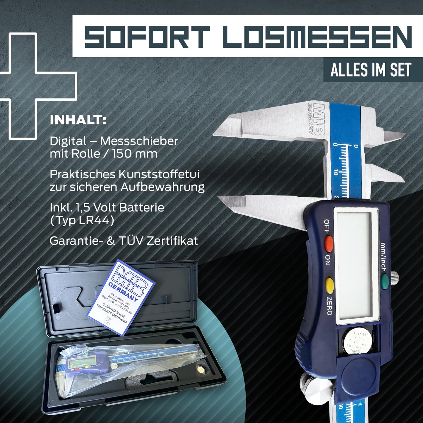 Digitaler Messschieber, DIN 862 150mm