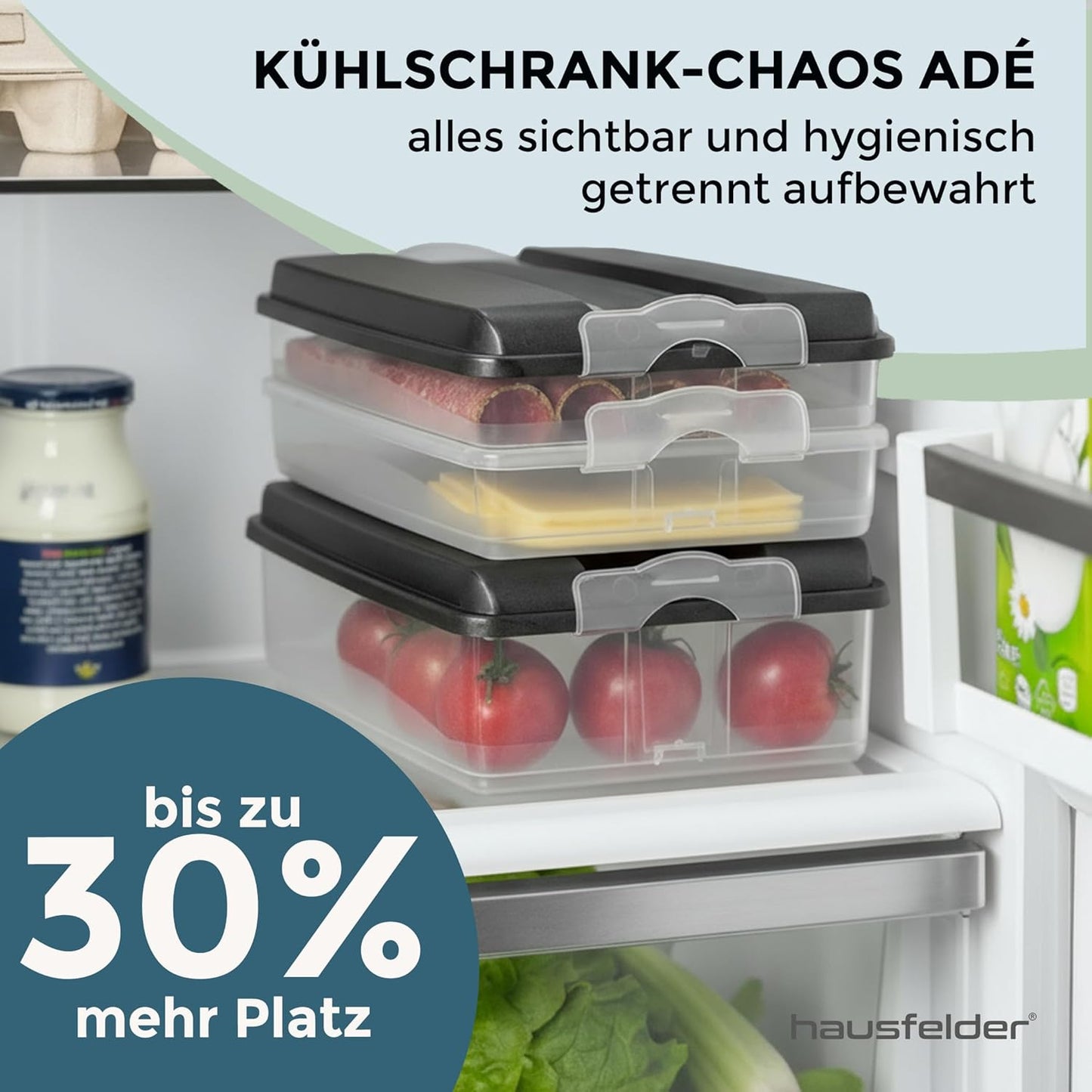 10-teiliges Aufschnittboxen-Set, 6x flach und 4x hoch, 6x flach und 4x hoch, Deckel Anthrazit