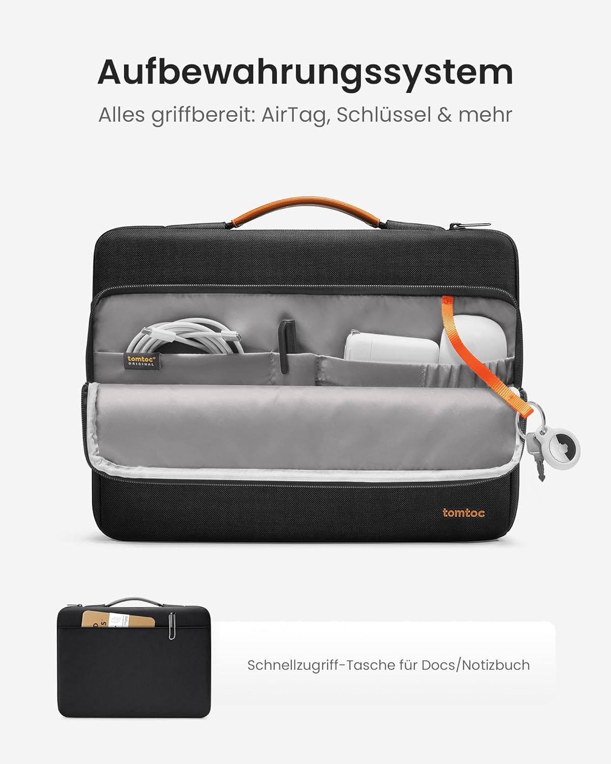 Wasserabweisende Laptoptasche, 16 Zoll für MacBook Pro 16 Schwarz